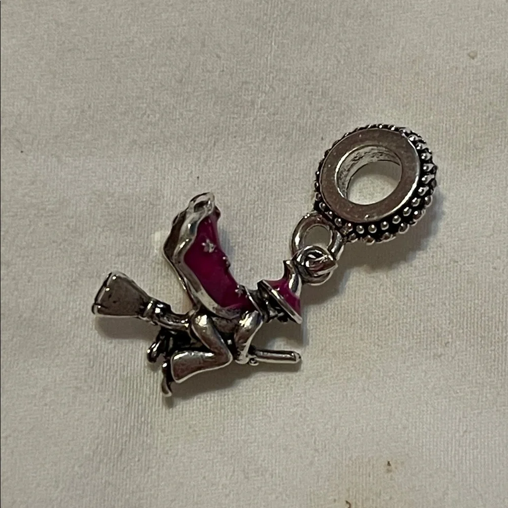 Silver Witch Charm with Red Accents - Picture 10 of 10